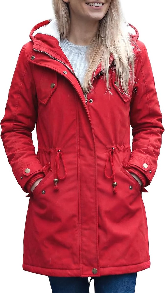 Dames winterjas warm met capuchon jas parka dik met capuchon