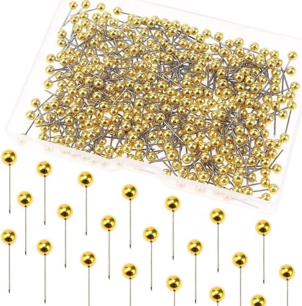Kaart Tacks - Duimspijkers Decoratief - Kaarten Markeren - Roestvrij Staal - 500 Stuks - Goud