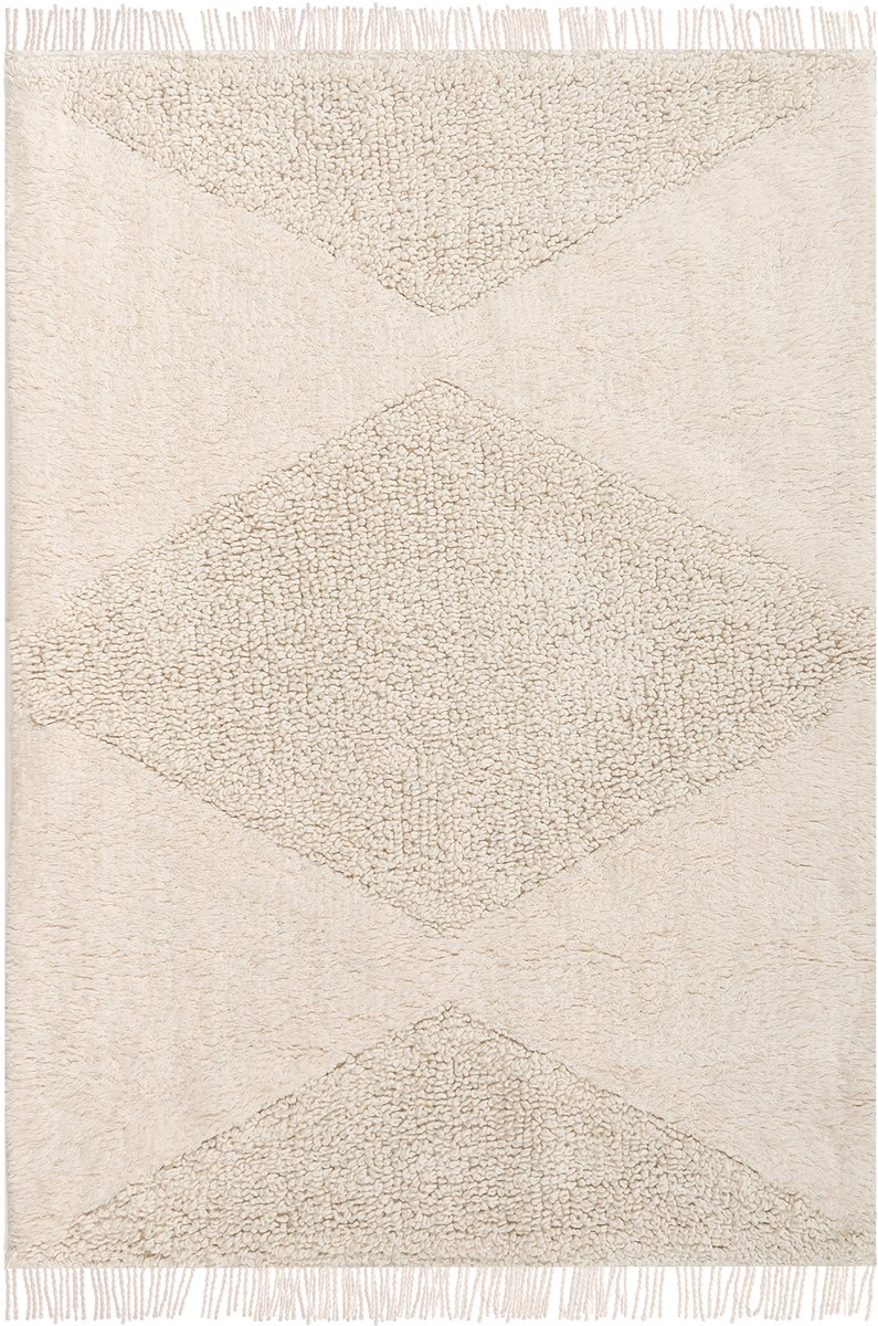 KHONOMA - Kindervloerkleed - Lichtbeige - 160 x 230 cm - Katoen