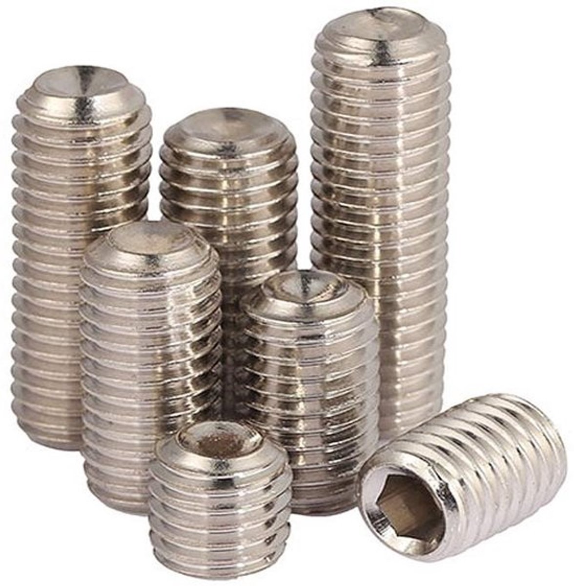 Inbusschroeven zonder kop RVS Platte Punt M10 x 50mm - 5 Stuks