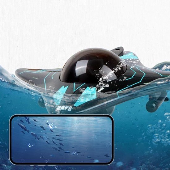 Afstandsbediening Boot - Onderwater Drone Speelgoed - Waterpret - Met Waterdichte Camera - 10x12x9.8cm - Zwart — afbeelding 2