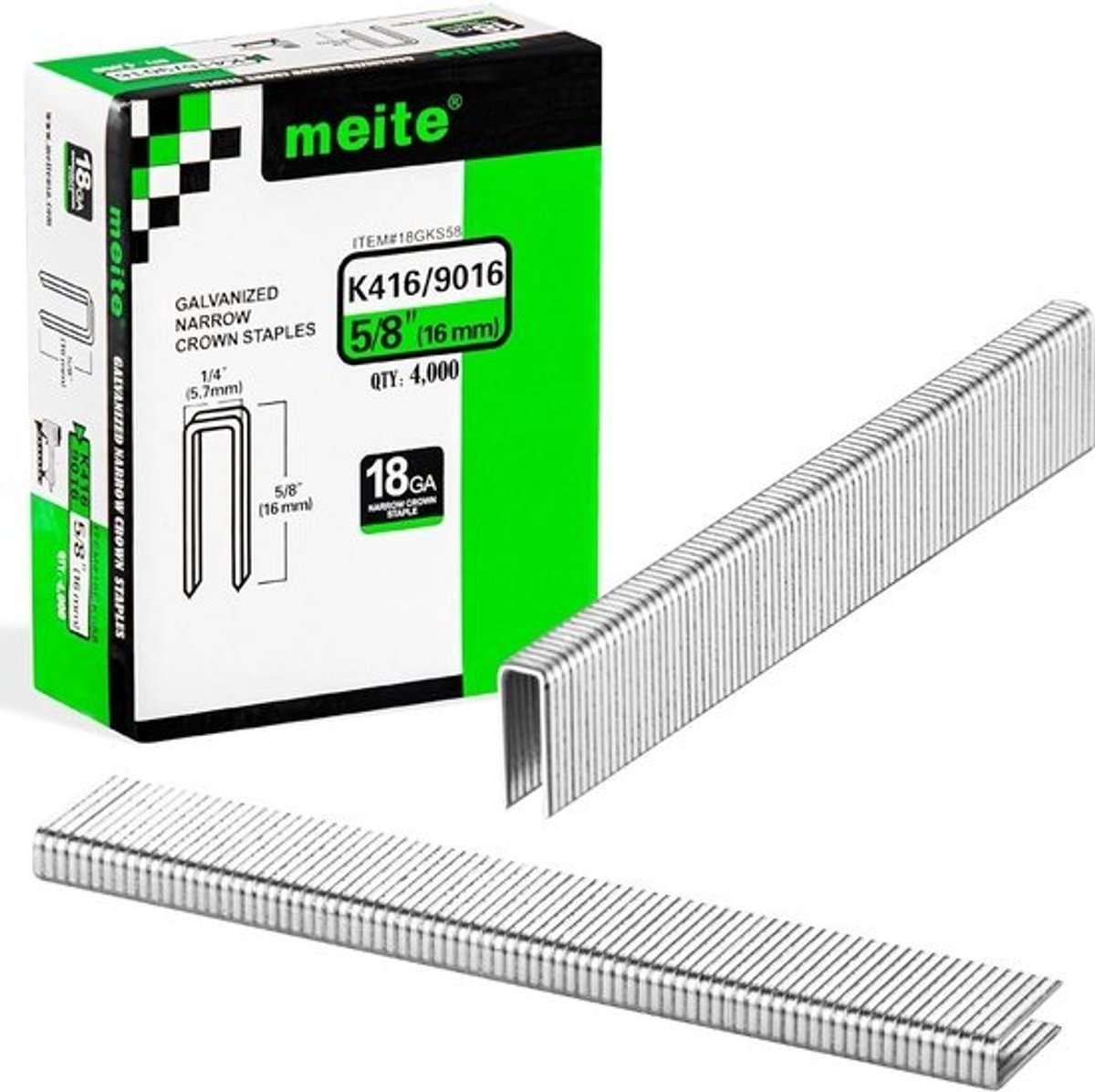 90/16 mm Smalle Kroonnietjes voor Nietpistool - 18 Gauge Gegalvaniseerd voor Meubels en Houtbewerking (4.000 Stuks)