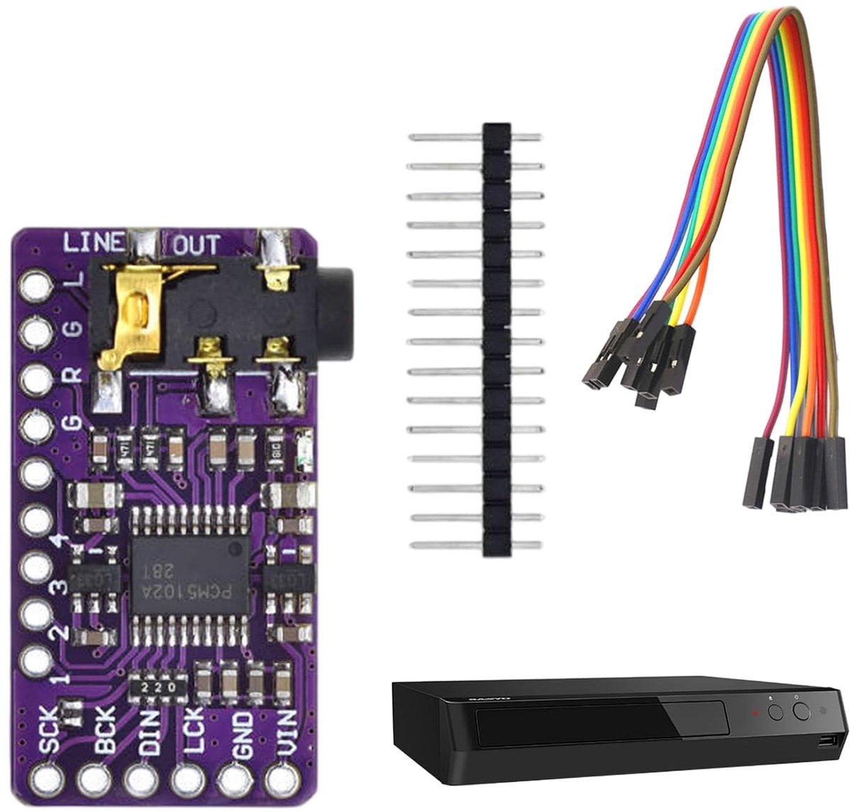 Audio-decodermodule PCM5102 I2S IIS PCM5102 I2S IIS interfacekaart PCM5102 I2S IIS PHAT-formaat, voor digitale audio-printplaat in formaat, voor Arduino Raspberry Pi
