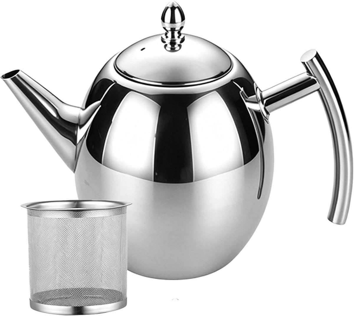 1,5 l theepot met theezeef van roestvrij staal, houdt thee lang warm, ideaal voor losse thee voor thuis en op kantoor