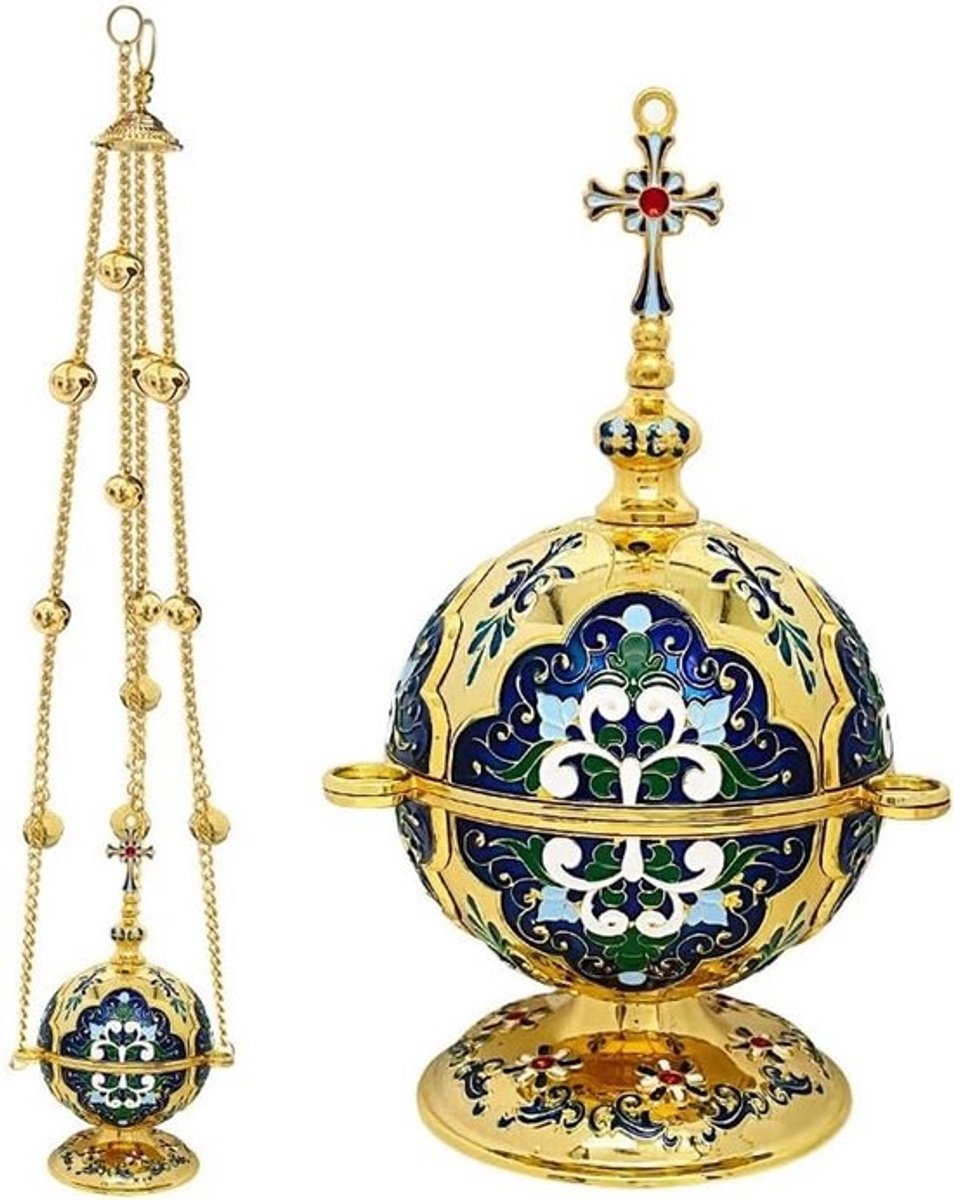 Christelijk Wierookvat voor Kerk en Huisaltaar - Zinklegering Incensuur met Ketting