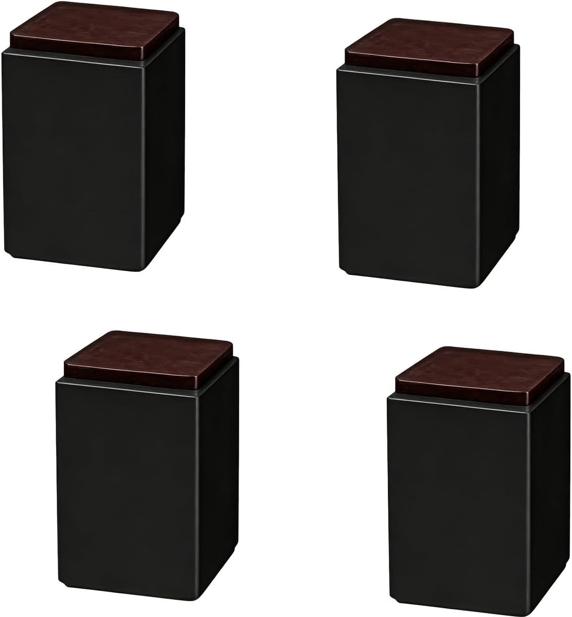 Meubelverhoger van koolstofstaal, 4 stuks plakbare meubelpoten, meubelverhoger, diameter 6 cm, voegt 10 cm hoogte toe, voor verhoging van bank, sofa, tafel, kast, bureau, vierkant, zwart