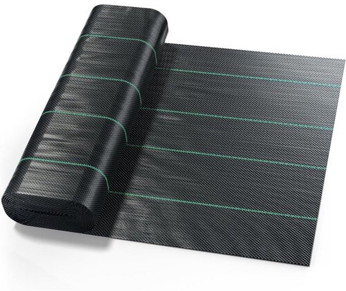 Anti worteldoek 2 x 25 meter extra sterk waterdoorlatend scheurvast tuindoek voor tuin border en oprit