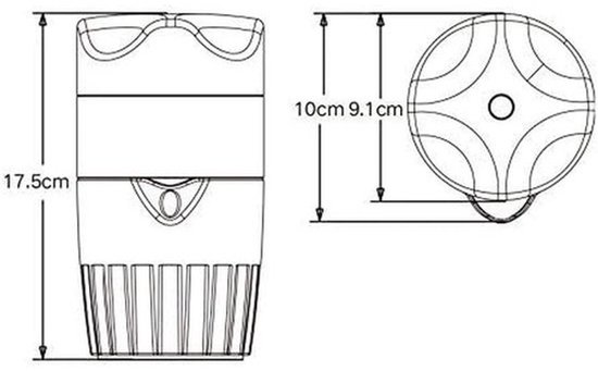 Handmatige Fruitpers - Citruspers Mini - Vers Sap Maken - Draagbaar Ontwerp - 9.1 x 17.5 mm - Oranje — afbeelding 3