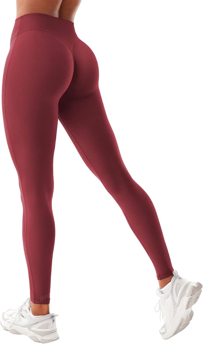 Sportlegging voor dames, onzichtbare scrunch butt, hoge taille, push-up legging, naadloze booty lifting, gymbroek, sportbroek, ondoorzichtig, V-rug, yogabroek voor dames