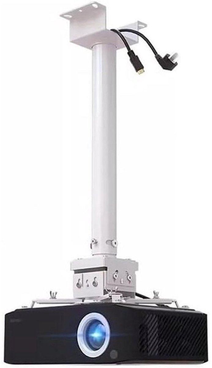 Projector Beugel - Universele Ophangbeugel - Thuisbioscoop Opzetten - Verstelbaar Draaibaar - 35-50 cm - Wit