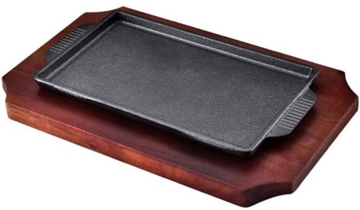 Omkeerbare Bakplaat - Gietijzeren Grill - Snel Koken - Gelijkmatige Verwarming - 11 x 17 cm - Zwart