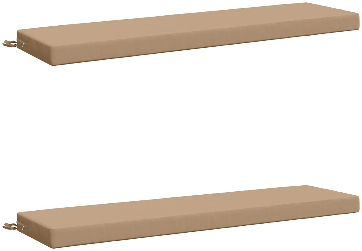 vidaXL Bankkussens - SOEST - 2 - st - 100% - Polyester - Zand - 140 - x - 40 - x - 8 - cm