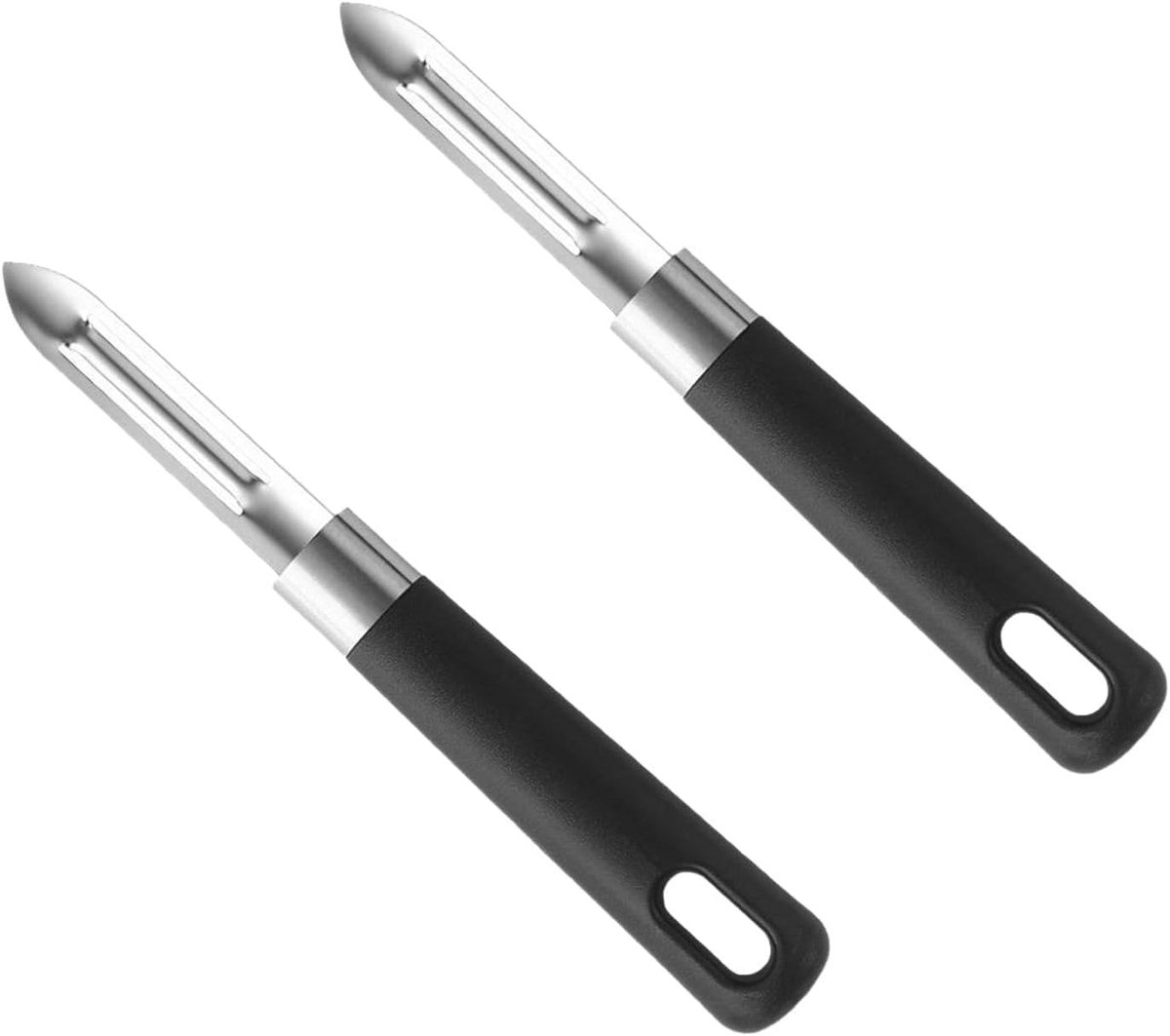 Schillerset, aardappelschiller met roestvrijstalen mes, professionele dunschiller met ergonomische, antislip handgreep voor het schillen van aardappelen, wortelen en komkommers