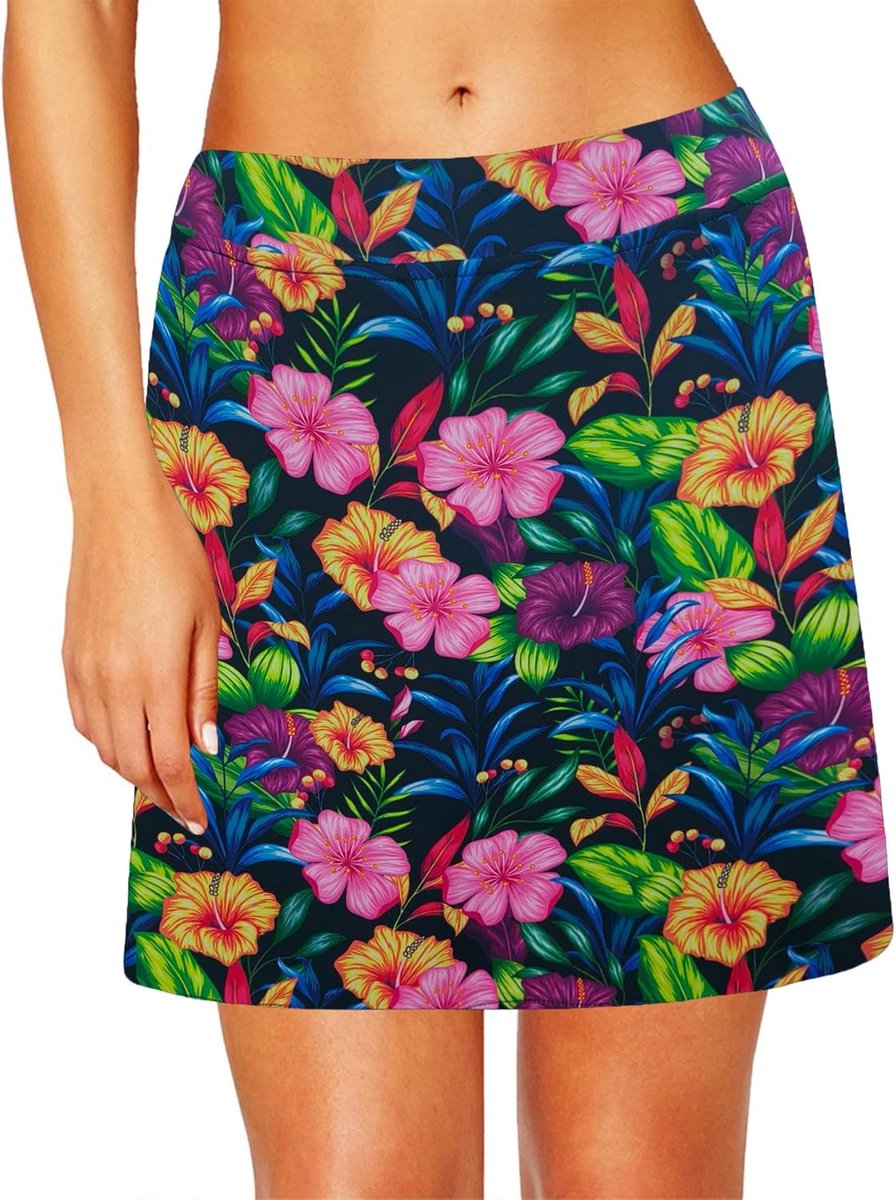 Tennisrok voor dames, hoge taille, tennisrok, sportrok met binnenbroek en zakken voor sportief hardlopen, golf, wandelen