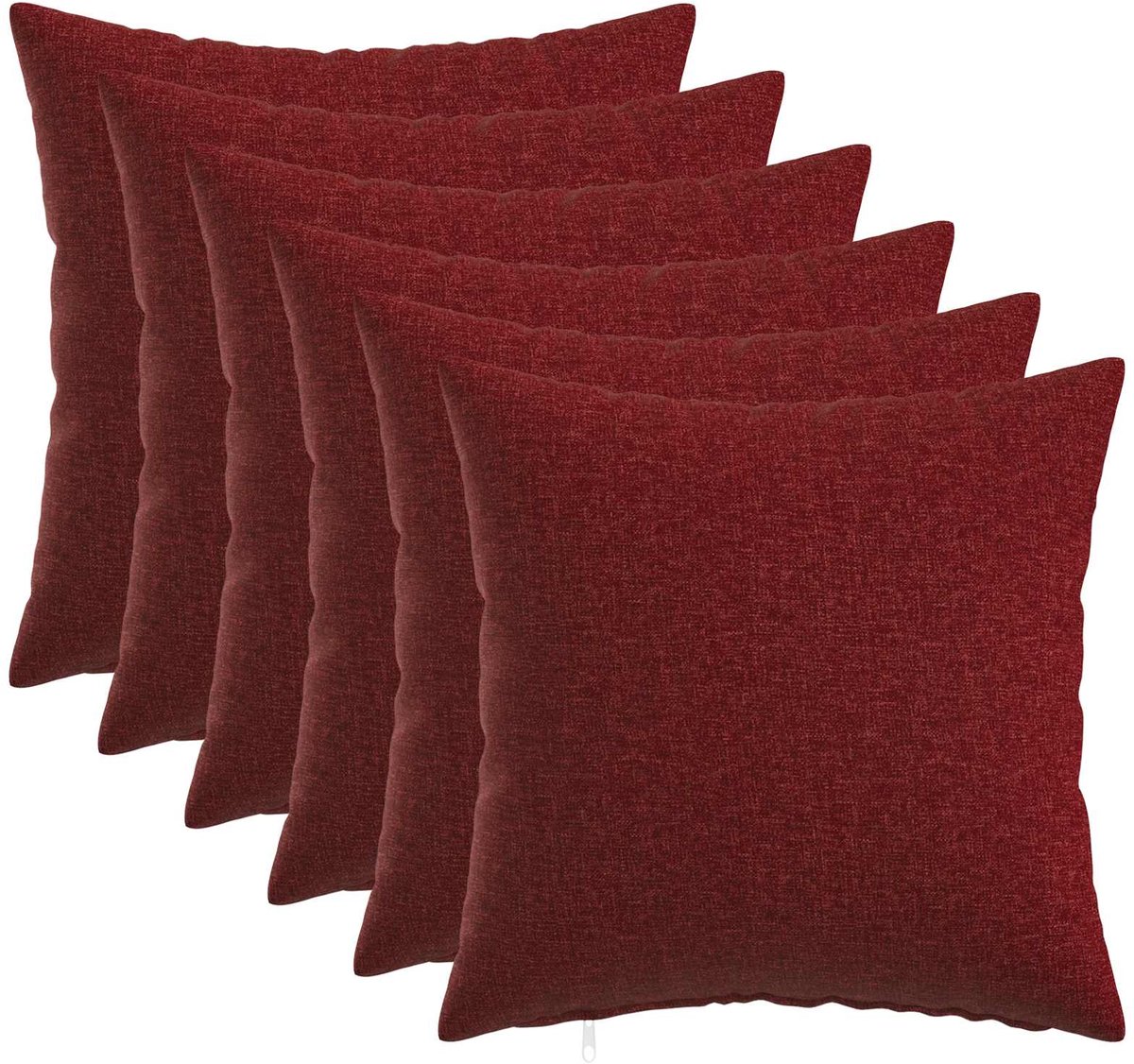vidaXL Dekenkussen - 6 - st - HEERLEN - Wijnrood - 35 - x - 35 - cm - Stof