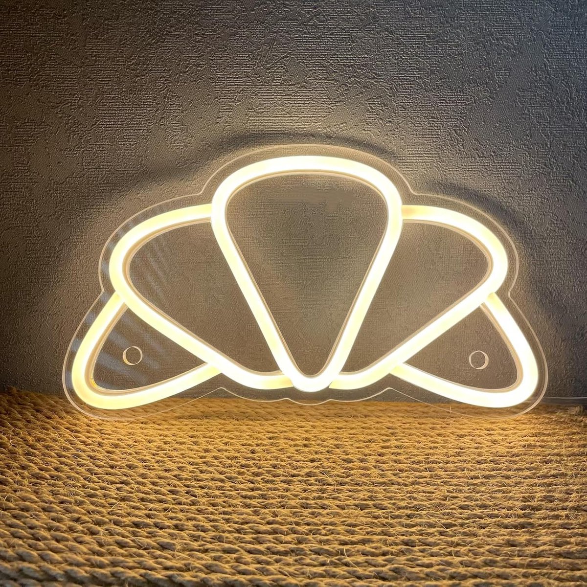 Croissant Neon bord USB-aangedreven dimbaar brood-neonsignaal muurdecoratie bakkerij-lichtbord voor keuken bakkerij koffiebar dessertwinkel