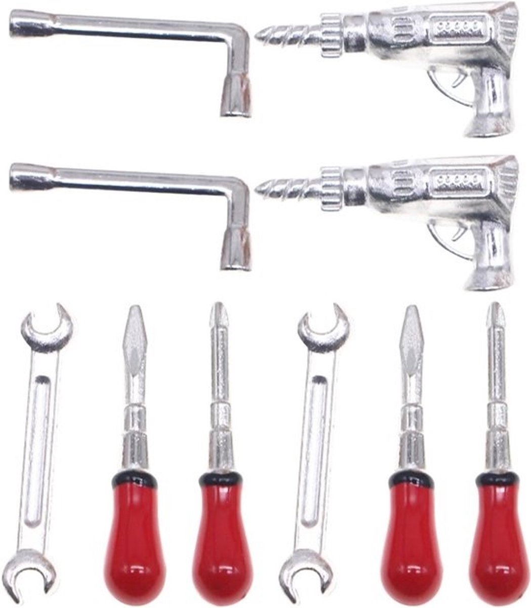 Poppenhuis reparatiegereedschappen - Miniatuur gereedschap set - Poppenhuis knutselen - Ingewikkelde simulatie - 2.50X1.30X0.50CM - Diverse kleuren