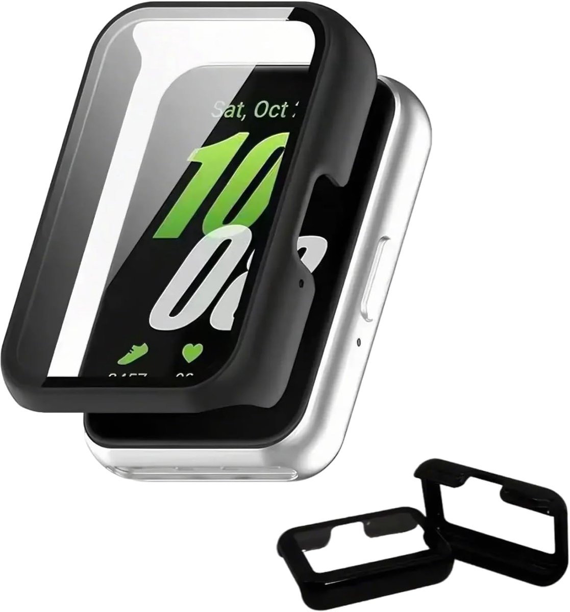 Set van 2 beschermhoesjes voor Samsung Galaxy Fit 3, ultradunne pc-hoes met 9H gehard glas displaybescherming, stootvaste en krasbestendige beschermhoes, transparante schermbescherming voor Samsung
