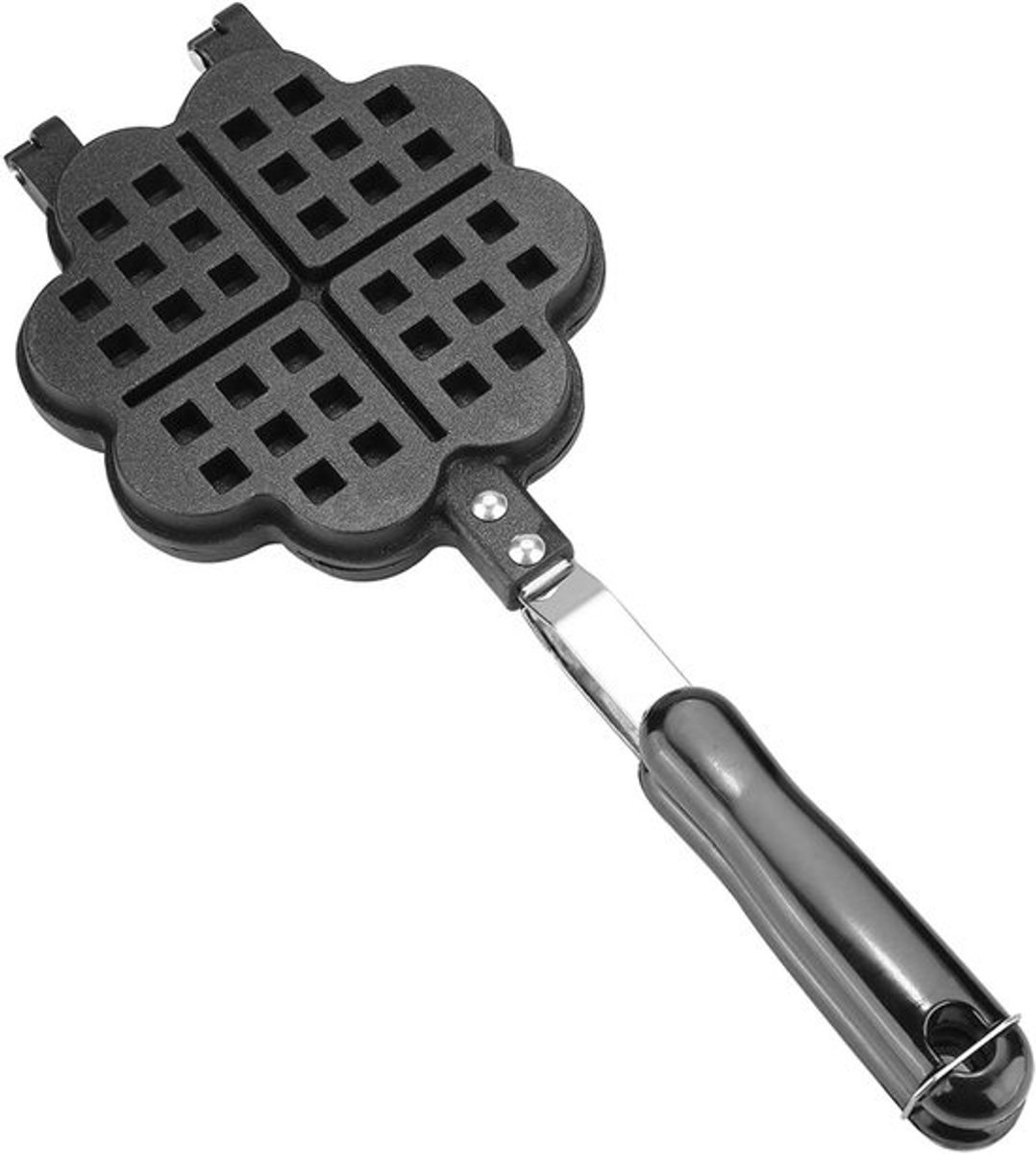 Wafelijzer Pan - Bakvorm - Ontbijt Maken - Hartvorm - 35 cm - Zwart