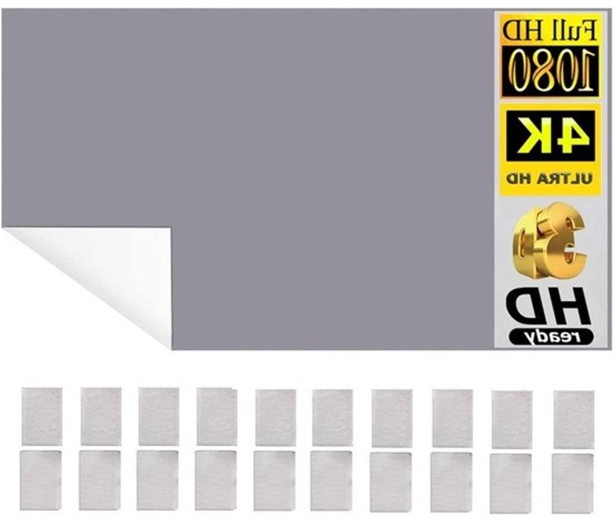 Projectiescherm - Beamerdoek Reflecterend - Thuisbioscoop Films - Randloos Ontwerp - 40 Inch - Wit