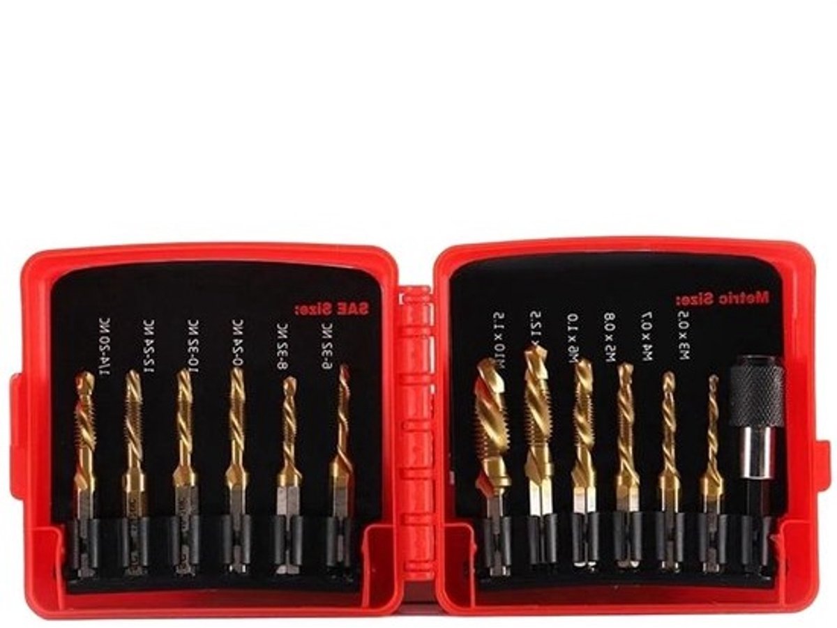 Metaalboren – Staal 11x10x3,3cm | Titanium-borenset | Tapborenset | 13-delig Elektrisch Gereedschapaccessoire Voor Ontbramen, Verzinken, Huisreparatie, Metrische Boorbitsets