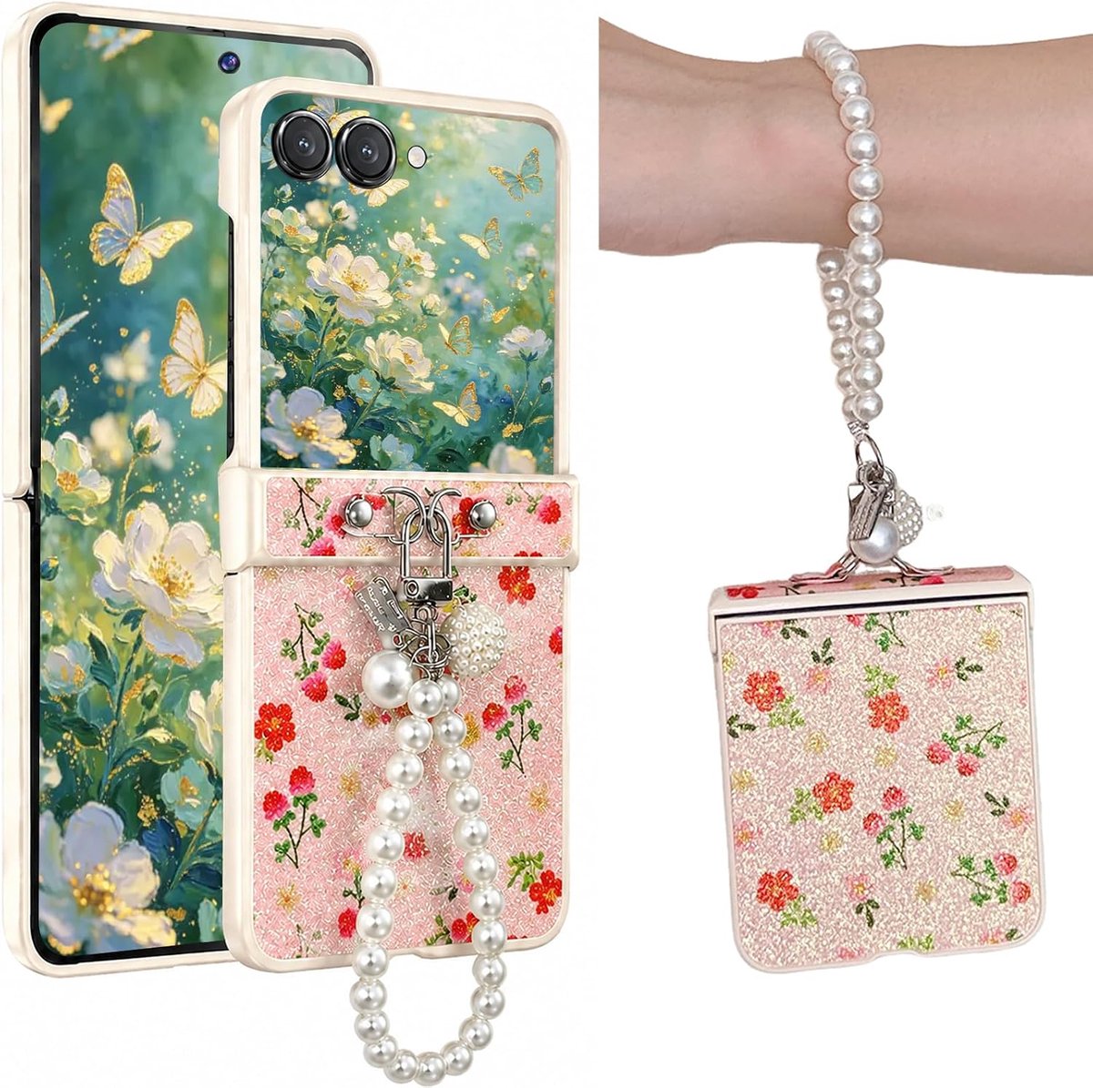 Hoesje voor Motorola Razr 70 Ultra met Polsband DSSH Roze