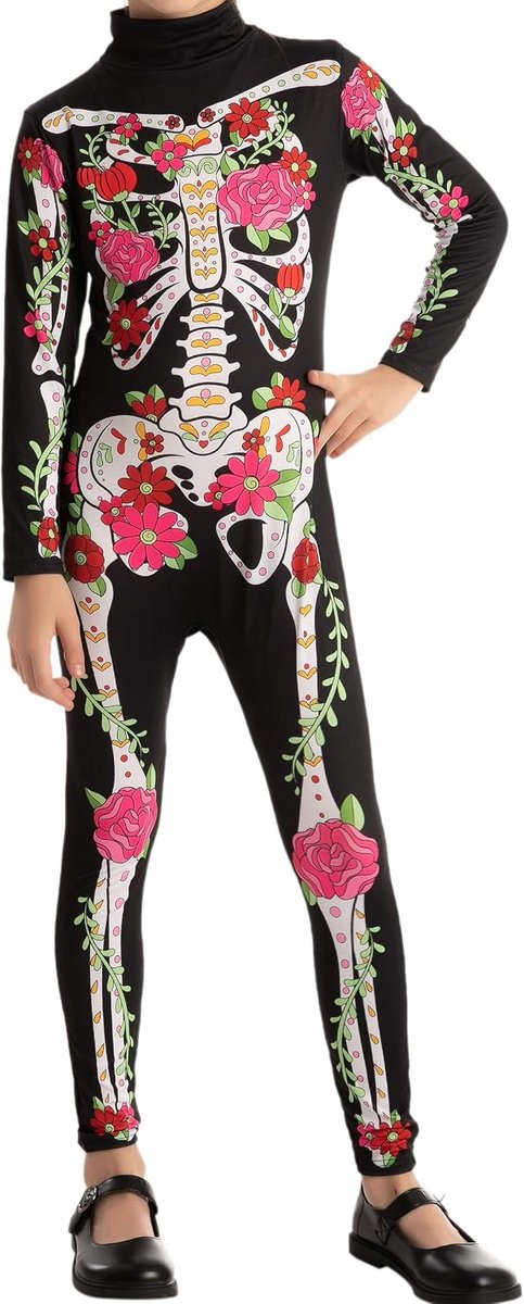 Creations Halloween skeletkostuum voor meisjes, jumpsuit voor kinderen, halloweenjurk