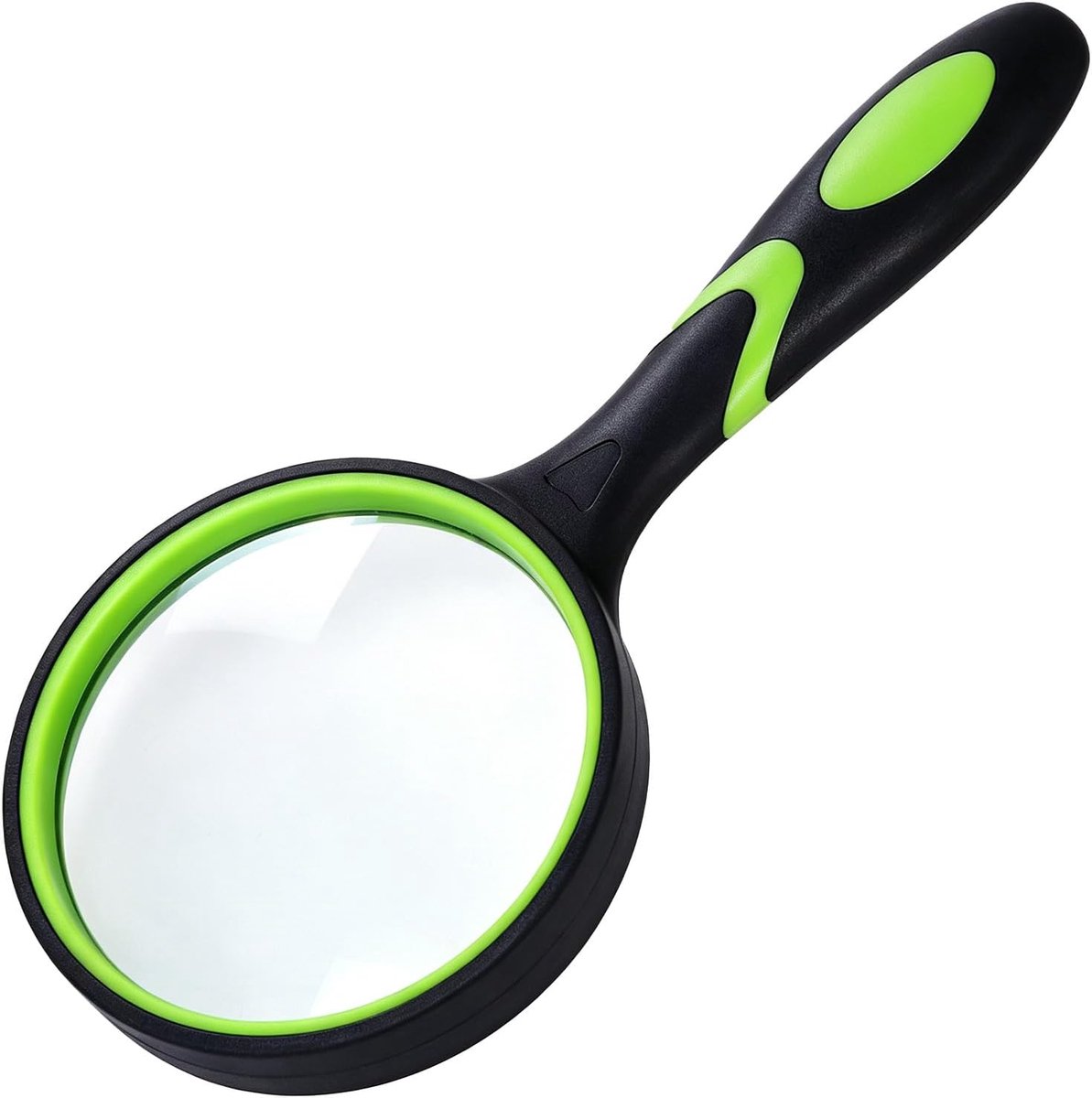 75 mm loep, onbreekbaar vergrootglas met zachte grip, leesloep voor senioren en kinderen, groot, voor wetenschappelijke boeken, hobbyobservatie en lezen (groen)
