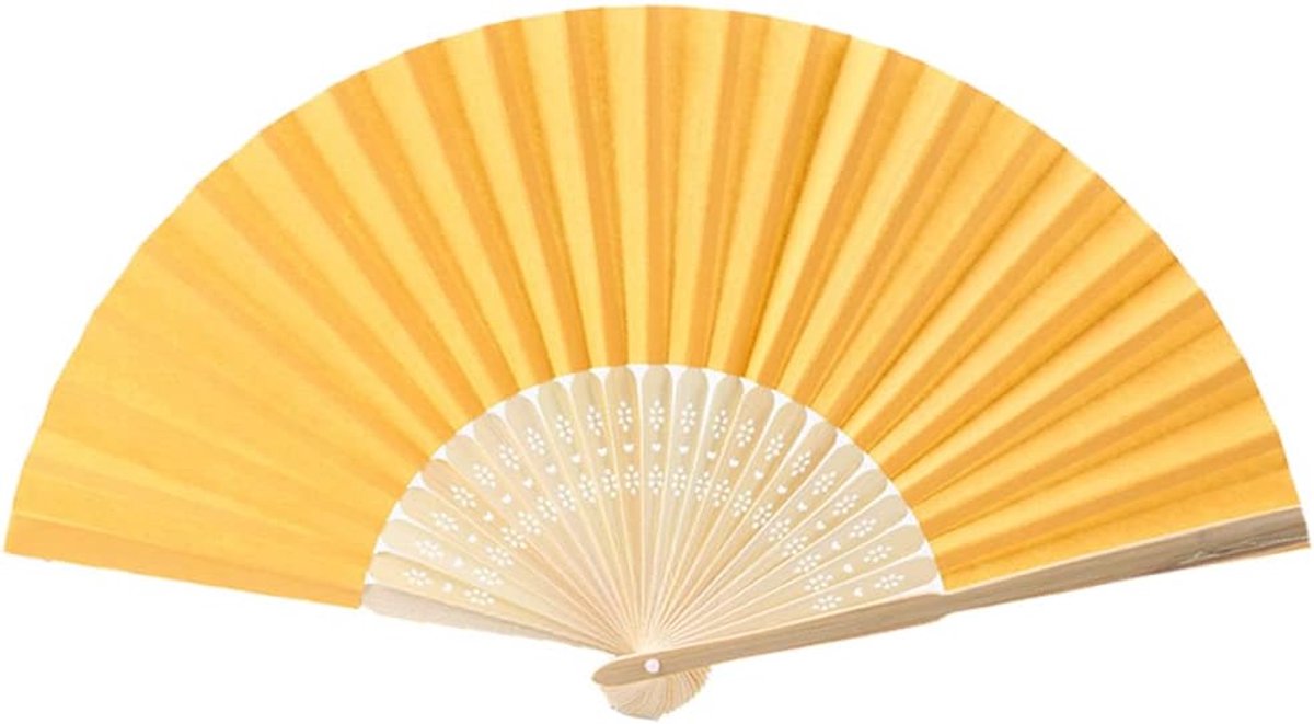 6 stuks handwaaiers voor bruiloft, kleurrijke vouwwaaiers, papieren waaiers, vouwbaar, gastgeschenk, Aziatische decoratie voor doe-het-zelf, zomer, bruiloftsdecoratie, geboortedag, feest, fotografie, wanddecoratie, goud