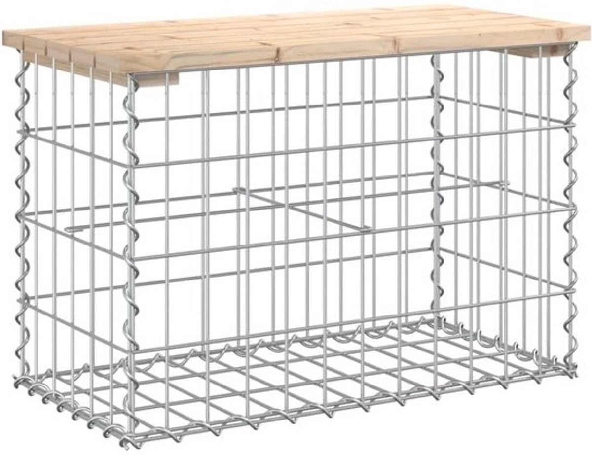 Tuinbank Gabion Ontwerp 63x31.5x42 cm Massief Grenenhout