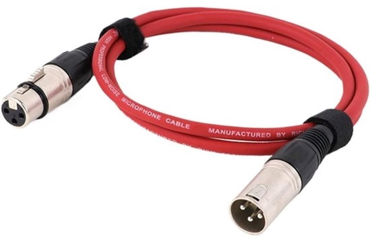 XLR Kabel - Microfoon Kabel - Audio Verbinding - Gebalanceerde Interface - 1.5m - Rood