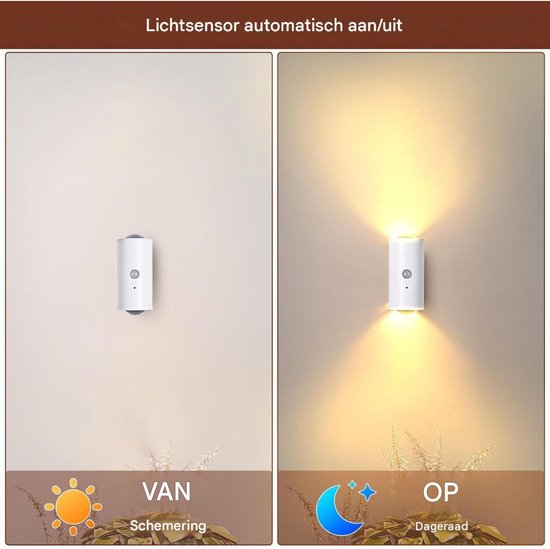 SSTRWGOOD Nachtlampjes met bewegingssensor - Set van 2 - Magnetische LED-nachtlampjes - 16 kleurgradaties - Draadloze wandlamp voor binnen - Bewegingssensorlamp - Schakelbare RGB-, dag- en nachtmodus - Geschikt voor slaapkamers, keukens en badkamers van SSTRWGOOD — afbeelding 3