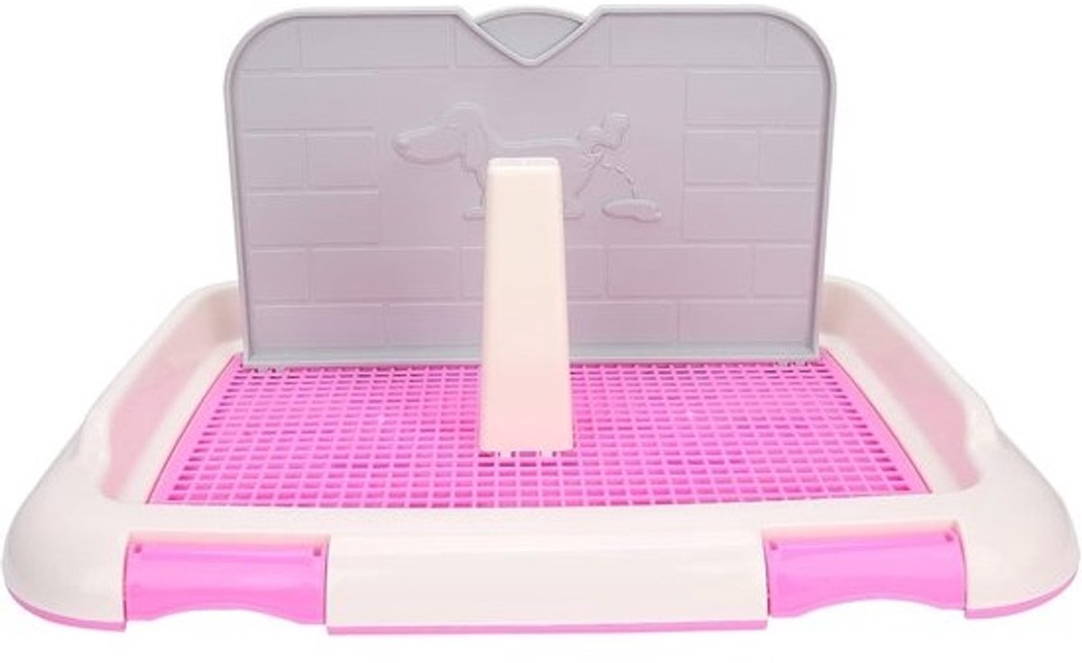 Hondenpotje Trainingstoilet - Puppyplasbak Hondenbak - Zindelijkheidstraining Hond - Verwijderbaar Bakje - 46.4 x 35.4 cm - Roze
