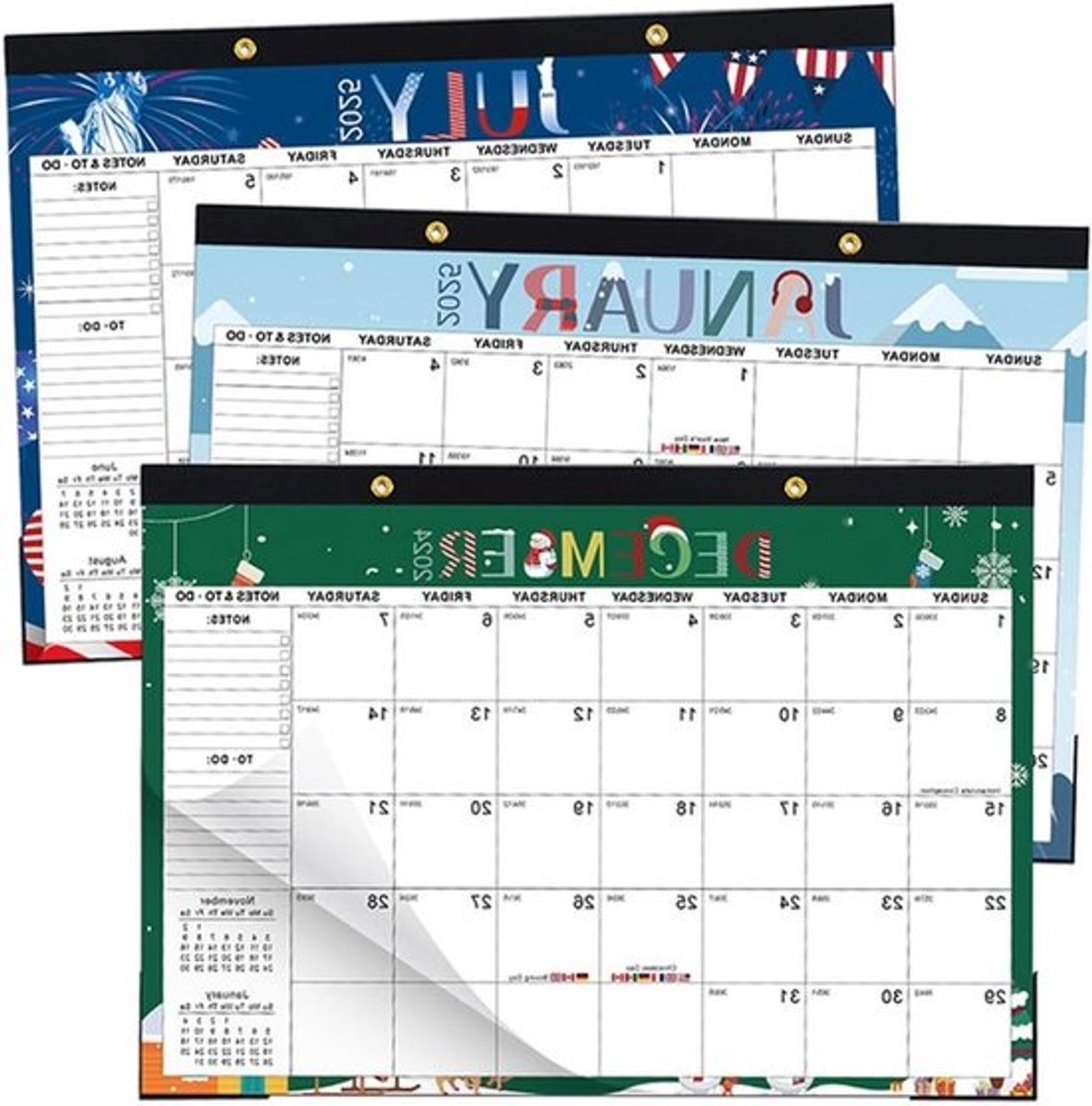 Wandkalender 18 maanden - Tijdmanagement Planner - Planning Thuis - Anti-vlek Papier - 30 x 45 cm - Multicolor