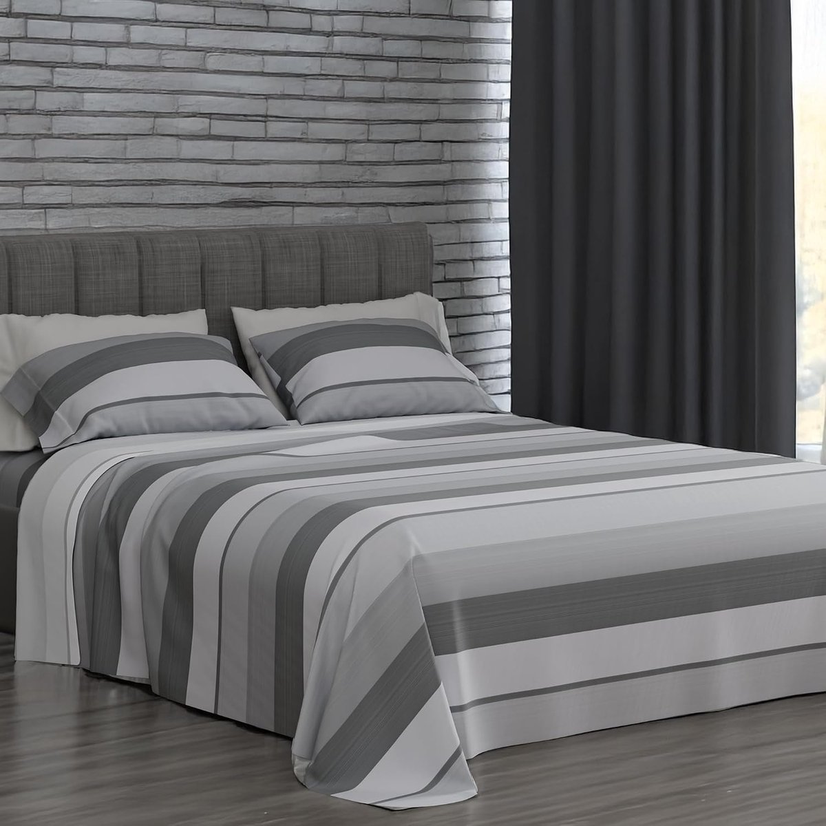 Beddengoed voor tweepersoonsbed, 100% puur katoen, 180 x 200 cm, gemaakt in Italië