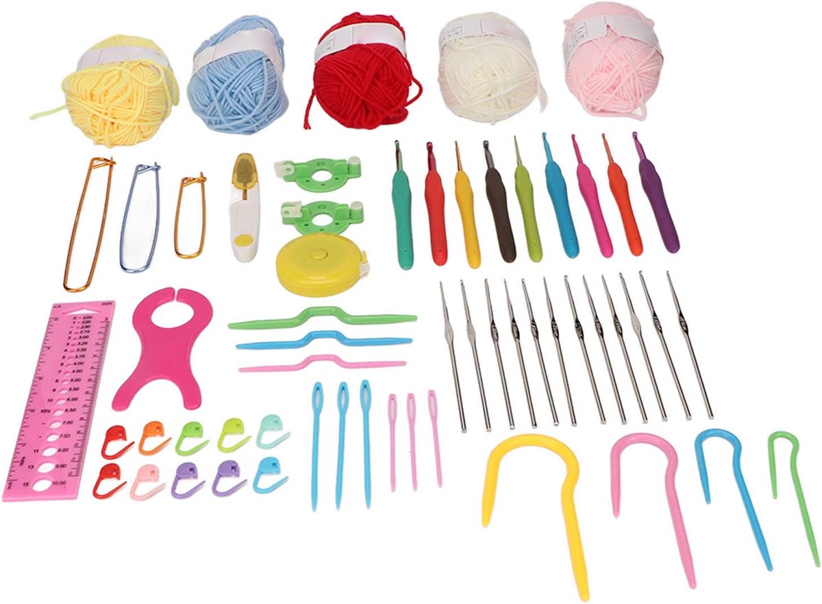 Haakpakket Ergonomische Set voor Beginners met Schaaropbergtas voor Huishoudelijk Gebruik