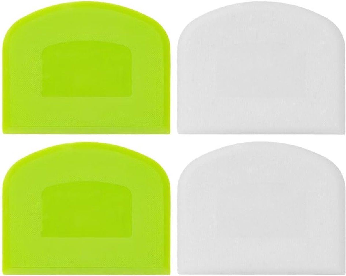 4 Stuks Kunststof Deegschraper en Komschraper Set