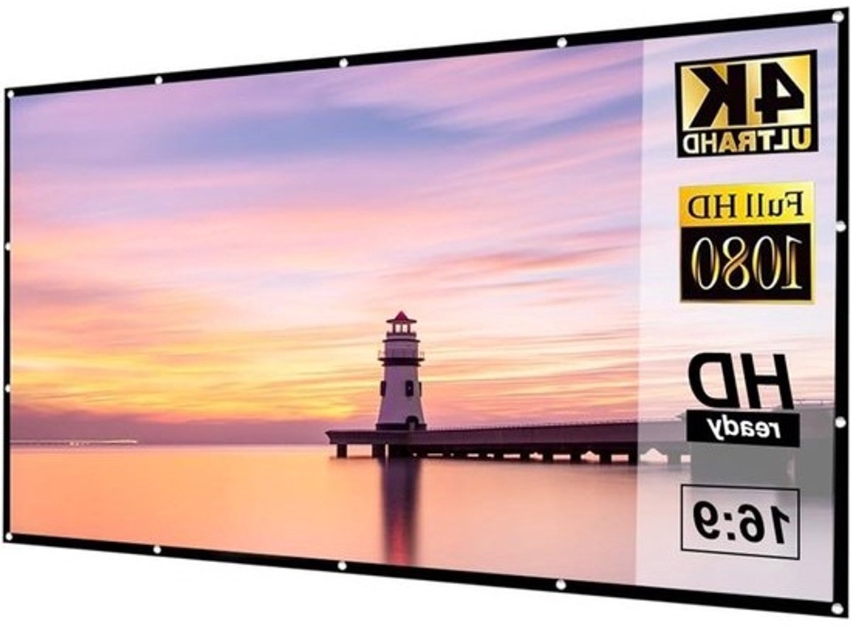 Projectiescherm - Projector Scherm - Thuisbioscoop Creëren - Hoge Dichtheid Vezelmateriaal - 120 Inch - Mat Wit
