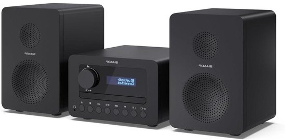 Micro Hi-Fi Systeem - Digitale Radio - Muziek Luisteren - 30 Watt Vermogen - Houtkleurige Speakers - Zwart