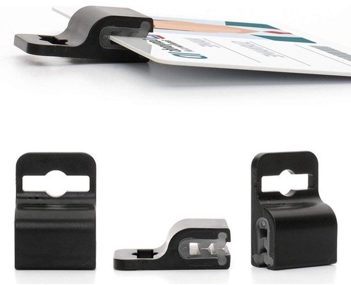 Badgegrijpers Set - Kaarthouders Clips - Identificatie Beveiligen - Zachte Grip Klem - 100 Stuks - Zwart