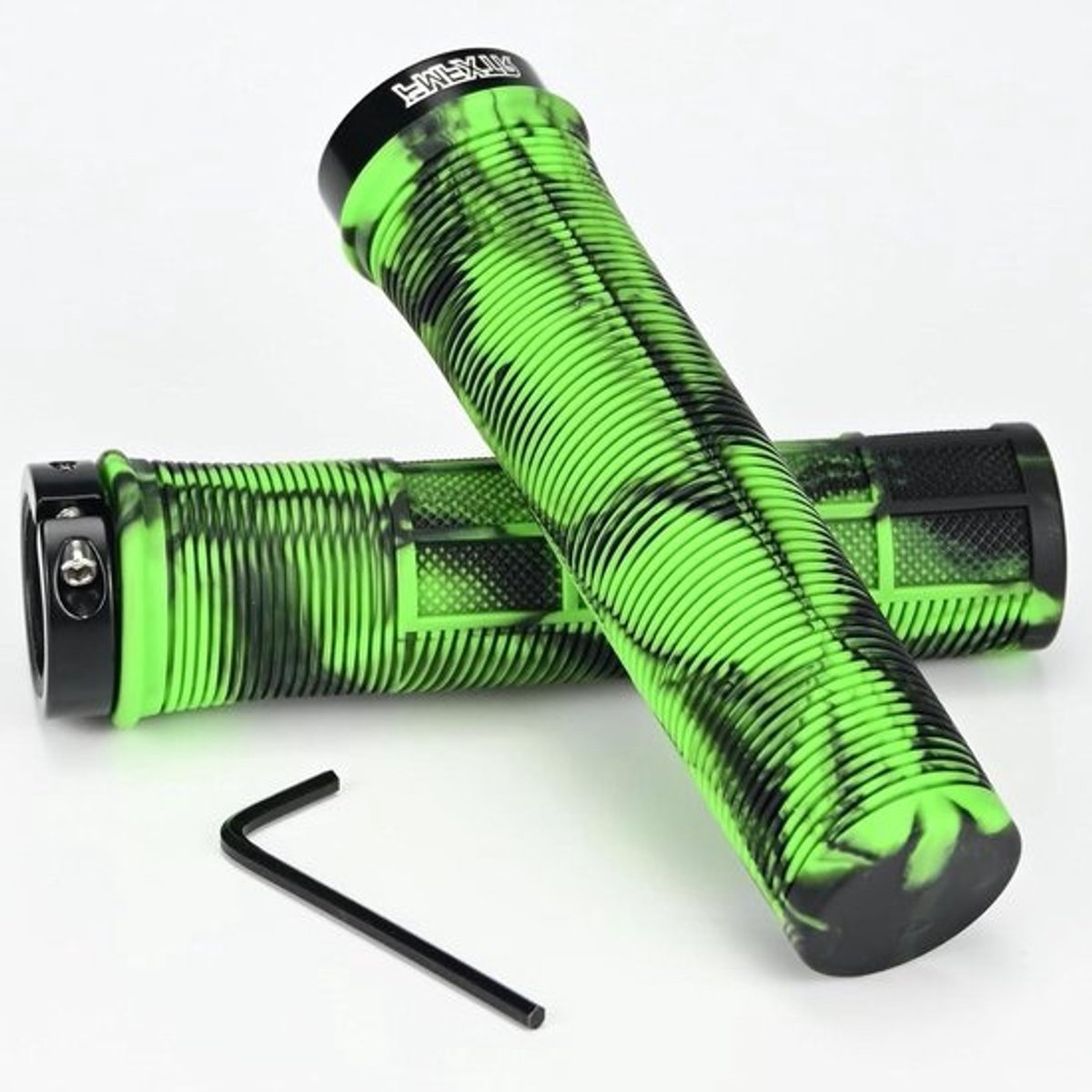 Fietsstuurgrepen - Ergonomische handvatten - Comfortabel fietsen - Antislip rubber - 136 mm lengte - Groen