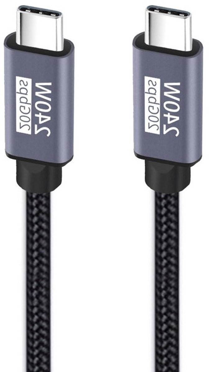 USB-C Magnetische Kabel - Type-C Oplaadkabel - Snelle Data Transfer - 240W Power Delivery - 1 meter - Zwart