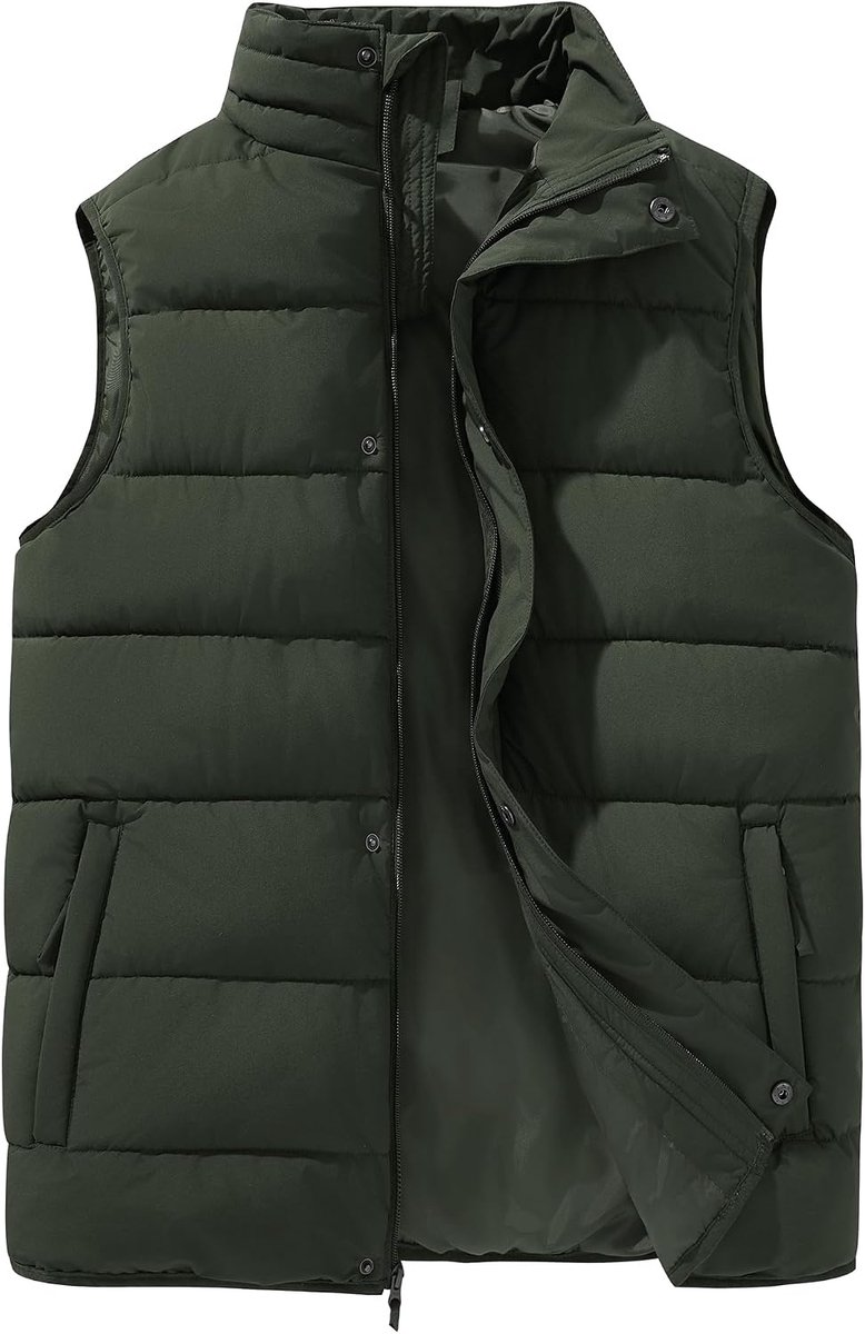 33,000ft Gewatteerd vest voor heren, wintervest, warm sportvest voor mannen, outdoor vest, waterbestendig buffervest met 4 zakken, voor golfen, wandelen, paardrijden, vrije tijd