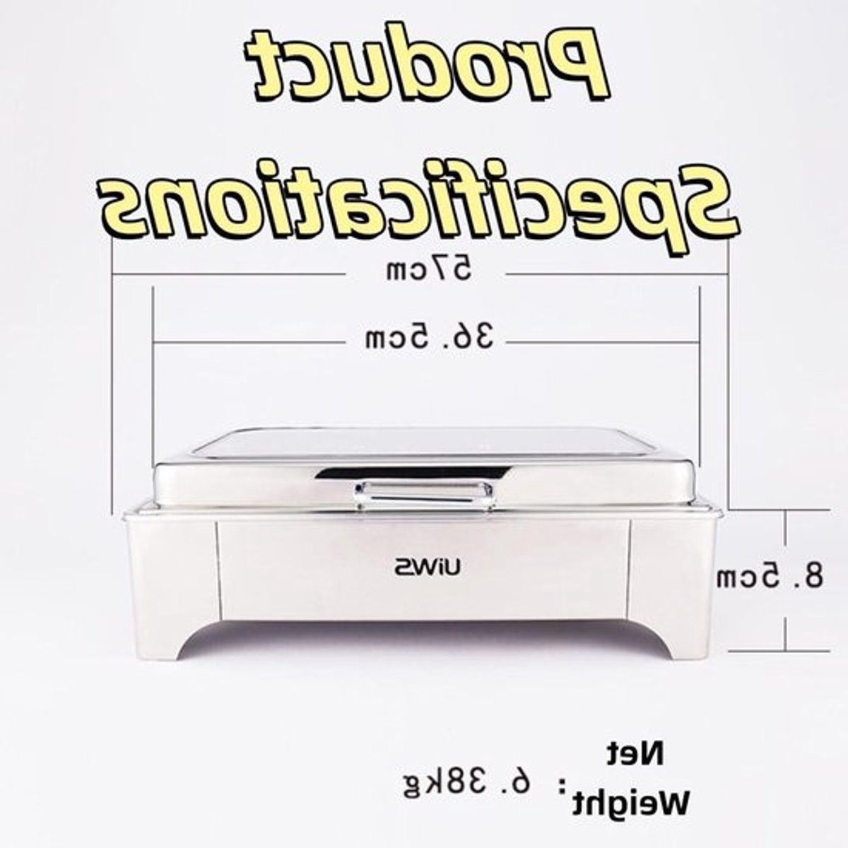 Buffet Serveerset - Voedselwarmer - Feestelijk Serveren - Roestvrij Staal - 6qt Capaciteit - Goud