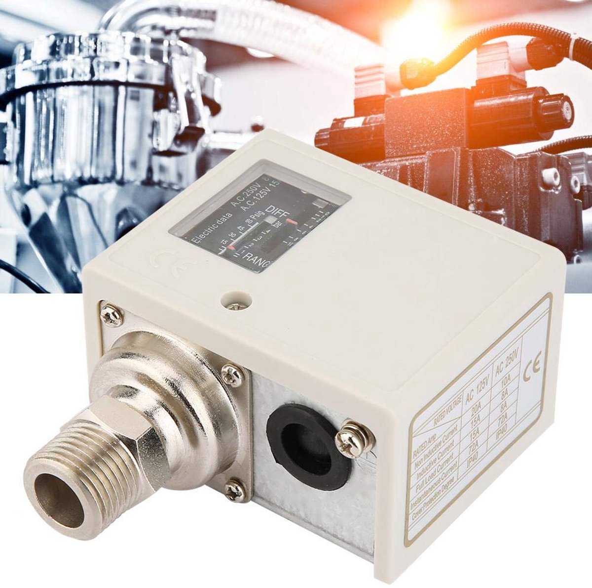 Elektronische drukschakelaar, G1/2 inch, luchtwaterpomp, compressor, drukregelaar, SPDT-schakelaar, aan/uit