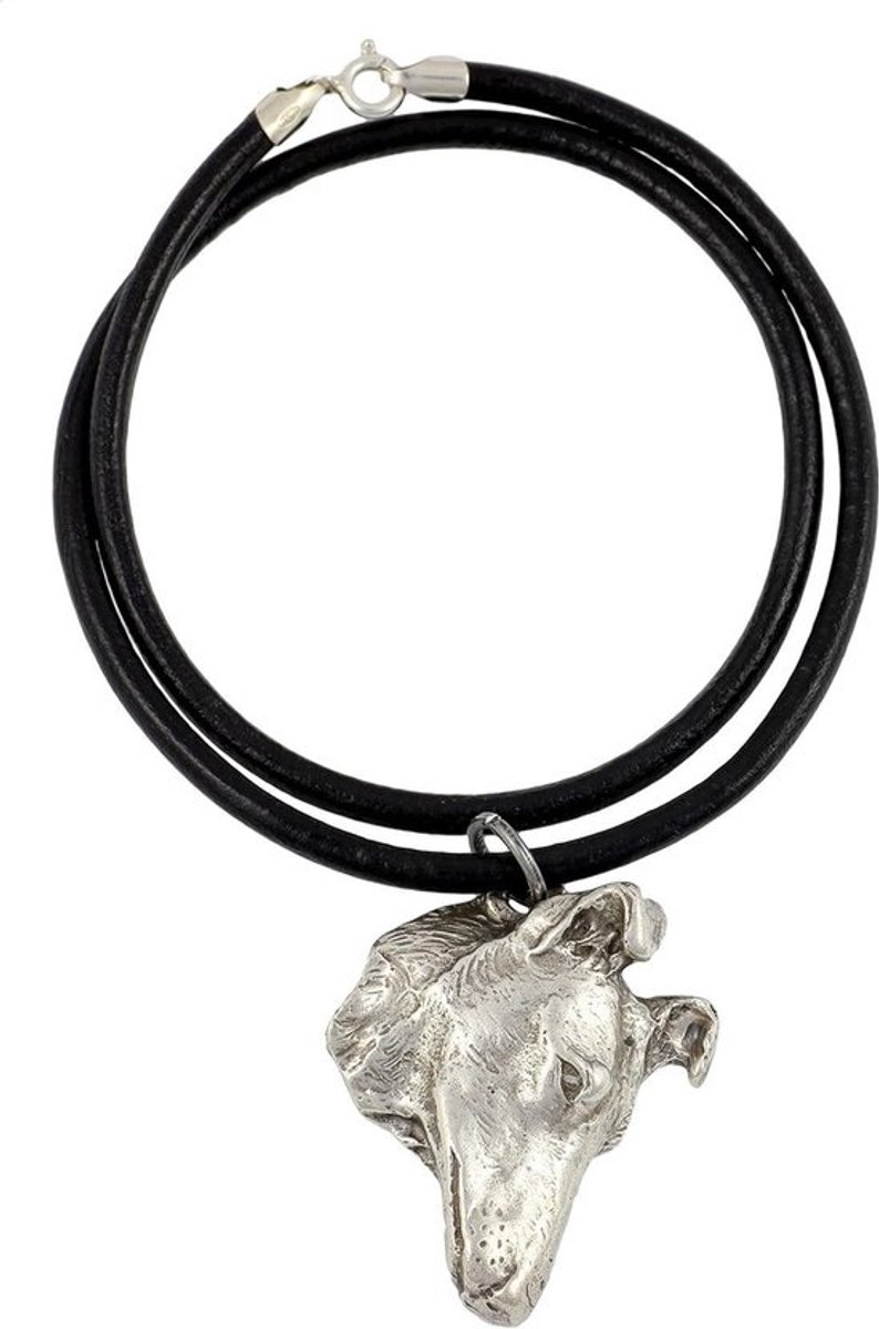Honden Zilveren Hanger - Honden Ketting - Huisdier Herinnering - Handgemaakt met Detail - Leren Band - Zilver