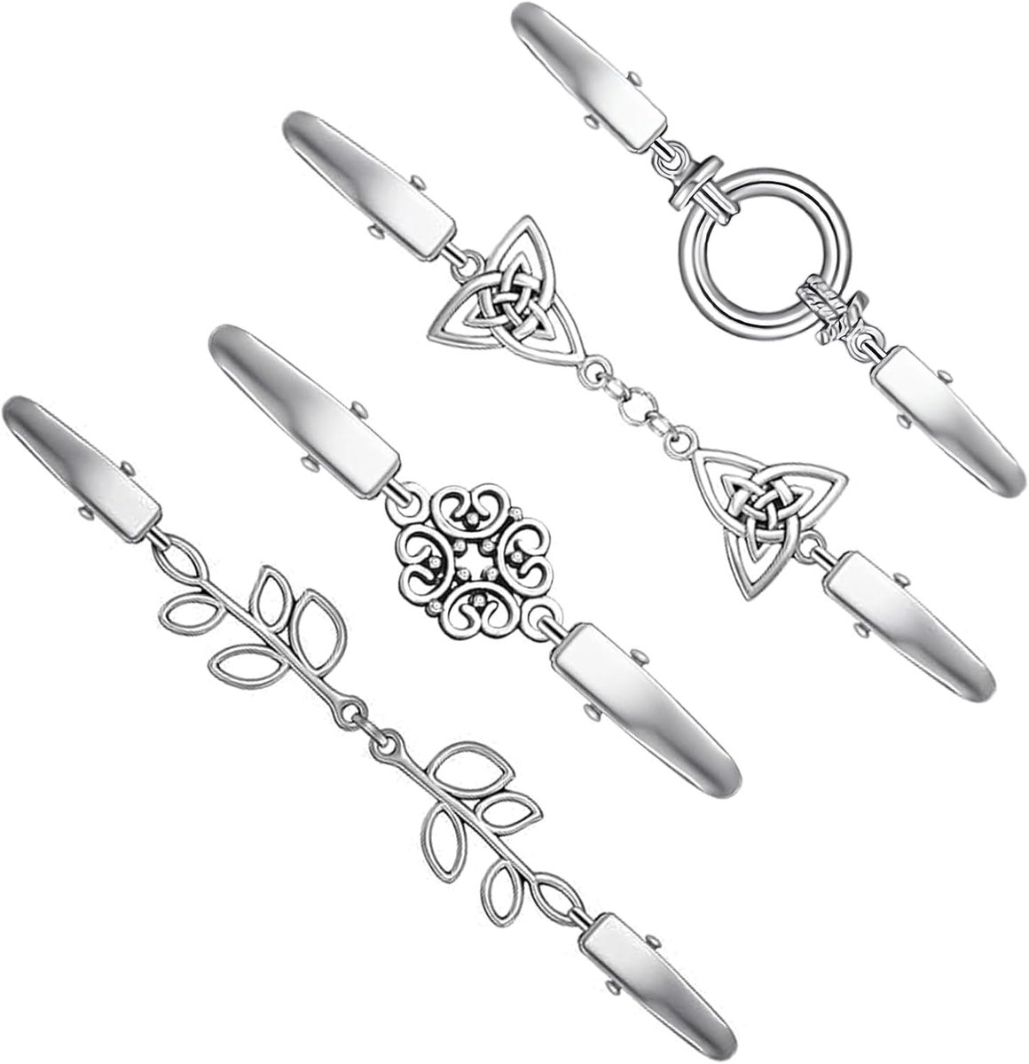 4 stuks vintage cardigan clips pullovers clips broche pinnen antieke sjaal clips gebreide jas clips ketting kraag clips sluiting voor sjaals mantel kraag cape sjaals mantel charme accessoires