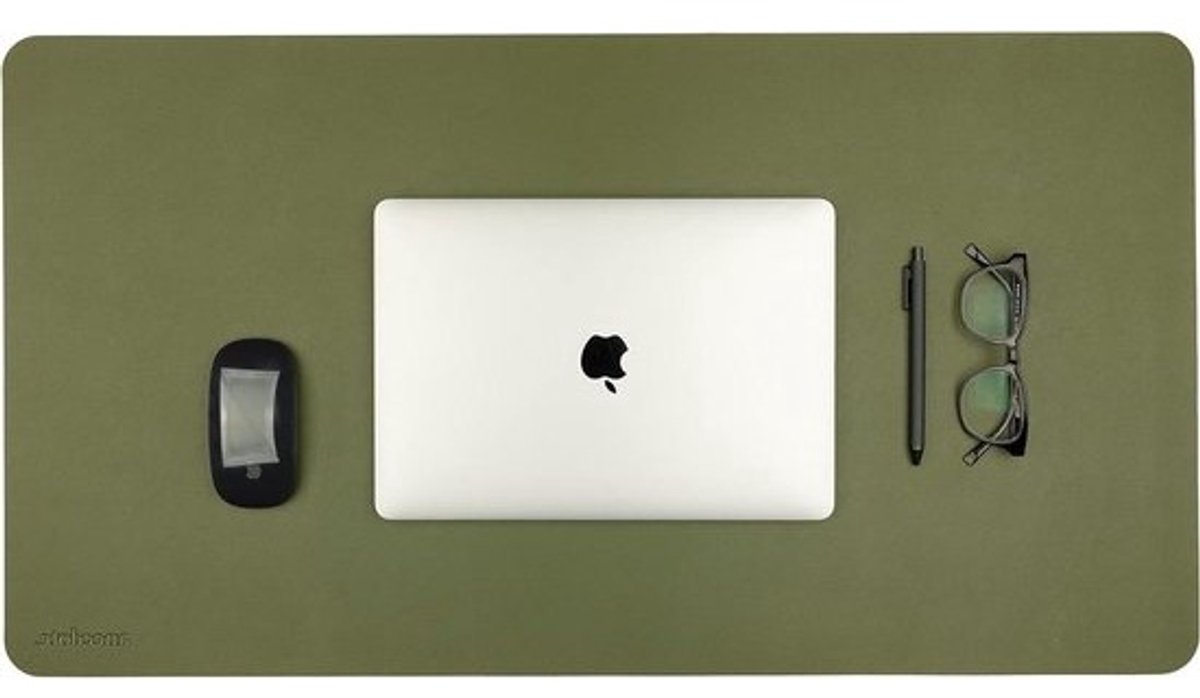 Leren Bureaumat - Bureauonderlegger Toetsenbordmat - Bureau Organiseren - Veganistisch Leer - 80x43cm - Hunter Groen
