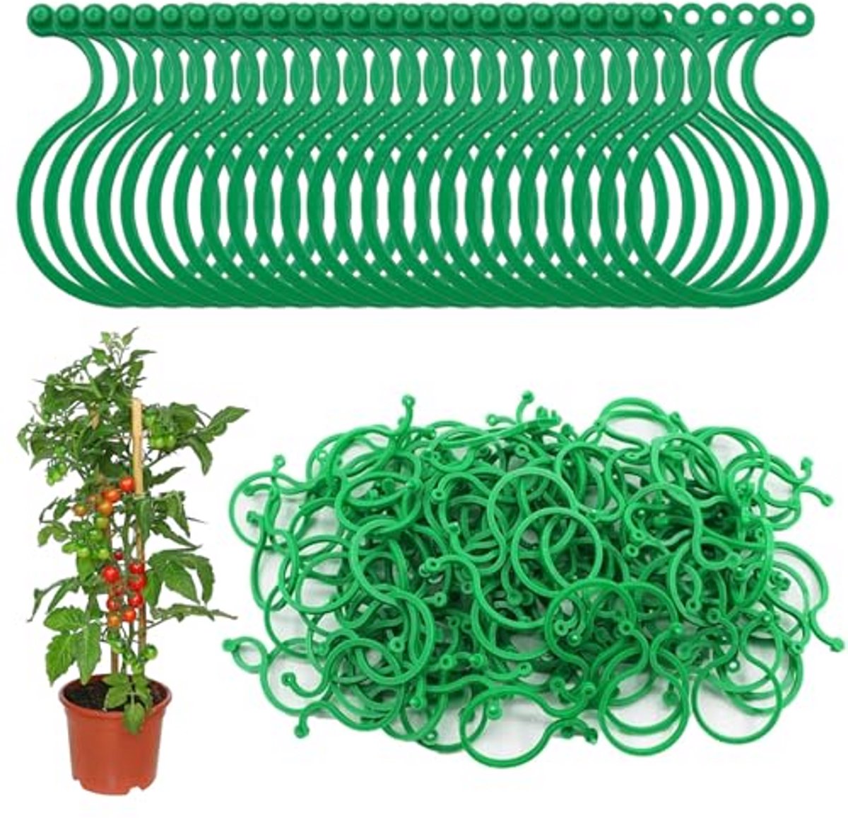 Herbruikbare Plantenclips - Plantensteunen voor Klimplanten en Groenten - Tuinclips voor Tomaten, Komkommers en Planten