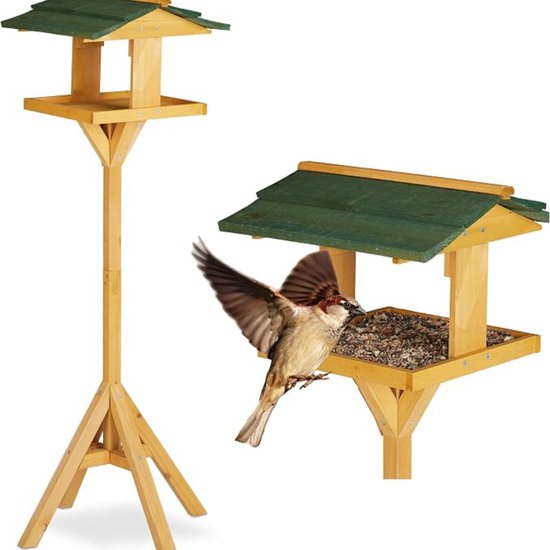 Levo® Vogelhuisje op Paal - Voederhuisje op Paal - Vogelhuisje op Voet - Staand Vogelhuisje - Vogelvoederhuisje - 117 x 34 x 36 cm